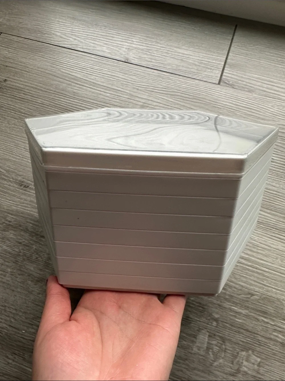 White Hexagon Party Favor Box - Pack of Stackable Containers